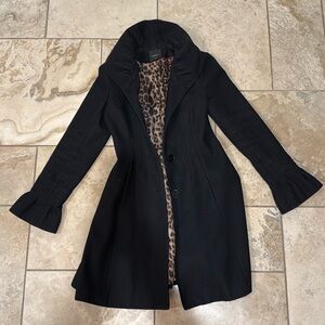 Express Black Wool Coat